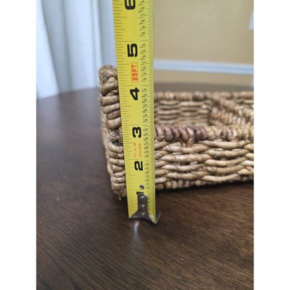 Handwoven Rectangular Wicker Basket with Handles – 14" x 8" – 3 Compartments - Picture 13 of 16